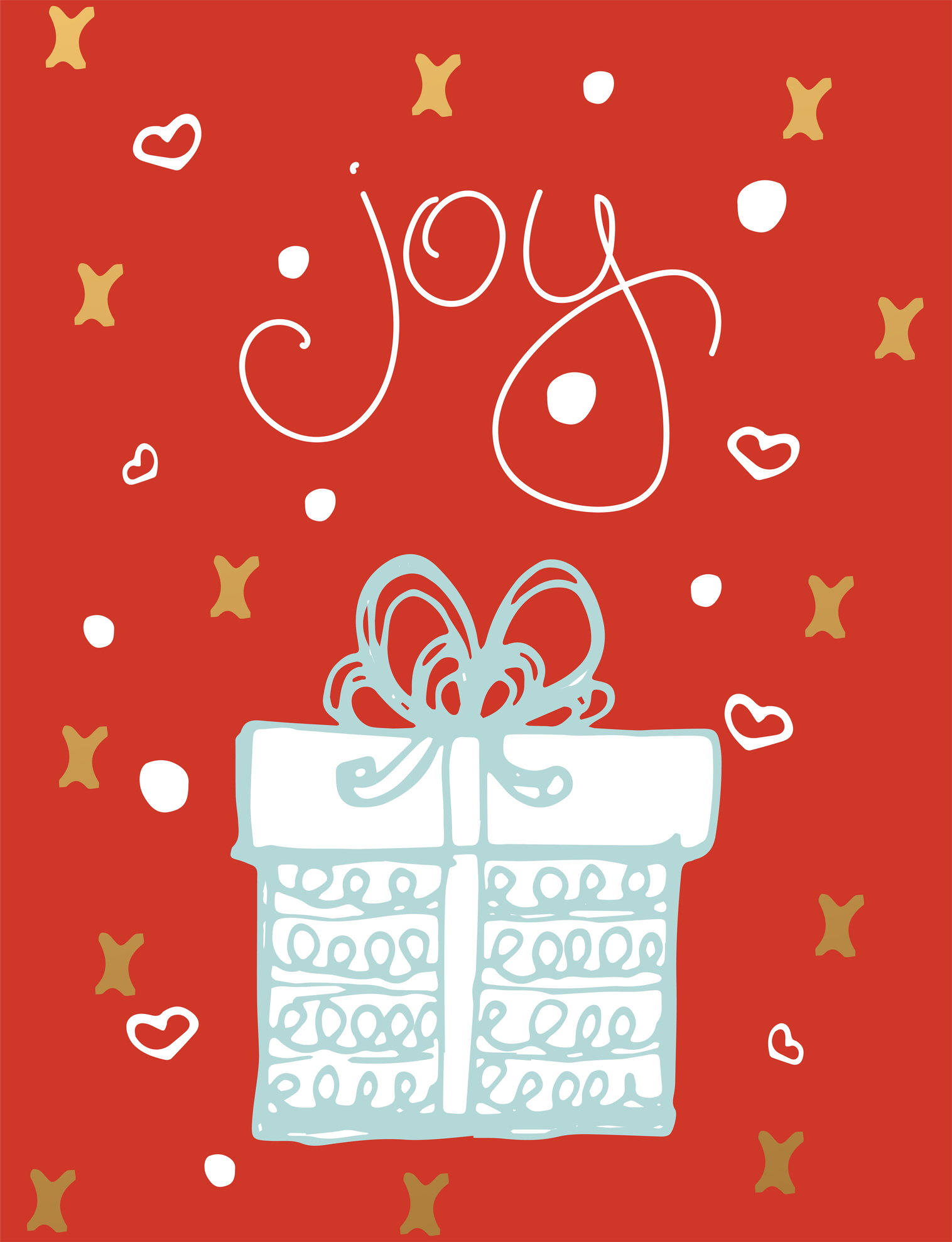 Christmas card, Joy inscription. - Vector illustration